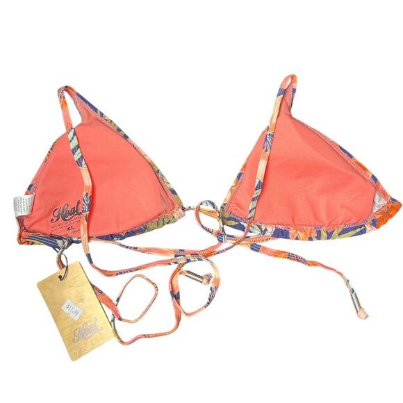 NWT Heat XL Swim Top Pink Adjustable Floral Bikini - Picture 2 of 5